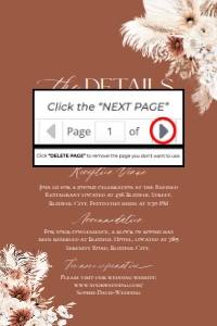 D011 Detail Card Vertical 4x6: Bohemian Pampas Wedding Template BUNDLE