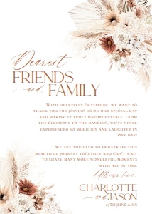 D011 Photo Thank You Card: Bohemian Pampas Wedding Template BUNDLE