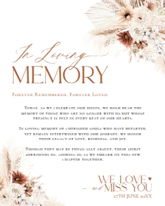 D011 In Loving Memory Sign 8x10: D011 Wedding Signage Bundles