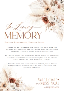 D011 In Loving Memory Sign 5x7: D011 Wedding Signage Bundles