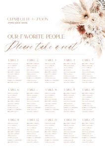 D011 Seating Chart Vertical A2: D011 Wedding Signage Bundles