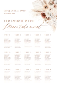 D011 Seating Chart Vertical 24x36: D011 Wedding Signage Bundles
