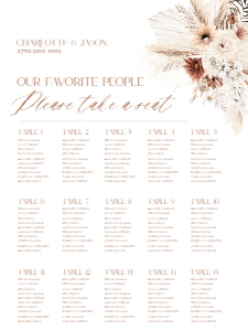 D011 Seating Chart Vertical 18x24: D011 Wedding Signage Bundles
