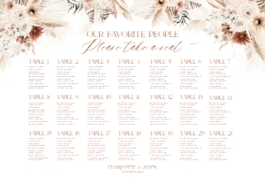 D011 Seating Chart Horizontal 36x24: D011 Wedding Signage Bundles