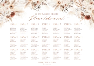 D011 Seating Chart Horizontal A1: D011 Wedding Signage Bundles