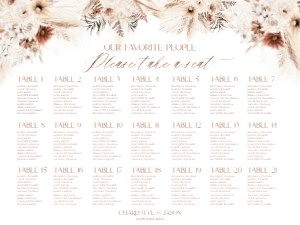D011 Seating Chart Horizontal 24x18: D011 Wedding Signage Bundles