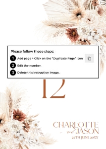 D011 Table Number 5x7: D011 Wedding Signage Bundles