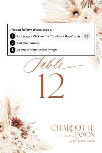 D011 Table Number 4x6: D011 Wedding Signage Bundles