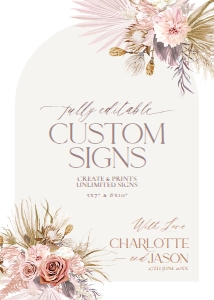 D016 Custom Sign 5x7: D016 Wedding Signage Bundles