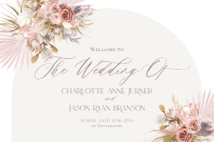 D016 Welcome Sign Horizontal 36x24: D016 Wedding Signage Bundles