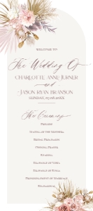 D016 Wedding Program 4x9: D016 Wedding Program