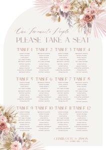 D016 Seating Chart Vertical A1: D016 Wedding Signage Bundles