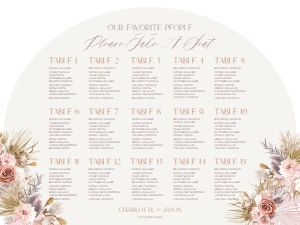 D016 Seating Chart Horizontal 24x18: D016 Wedding Signage Bundles