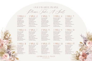 D016 Seating Chart Horizontal 36x24: D016 Wedding Signage Bundles