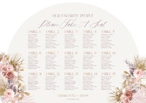 D016 Seating Chart Horizontal A1: D016 Wedding Signage Bundles