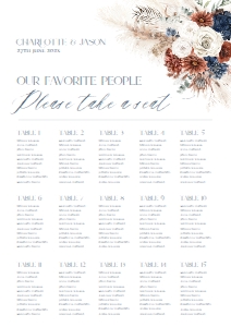 D019 Seating Chart Vertical A2: D019 Wedding Bundle