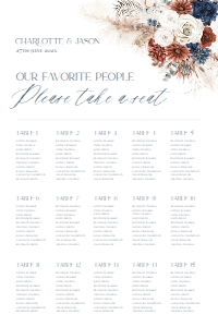 D019 Seating Chart Vertical 24x36: D019 Wedding Bundle