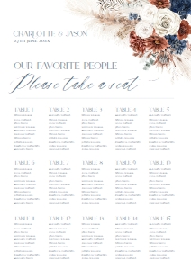 D019 Seating Chart Vertical A1: D019 Wedding Bundle