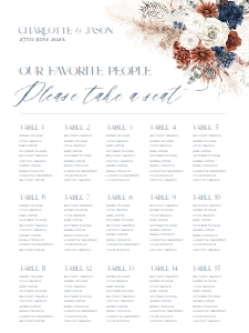 D019 Seating Chart Vertical 18x24: D019 Wedding Bundle