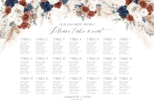 D019 Seating Chart Horizontal 36x24: D019 Wedding Bundle