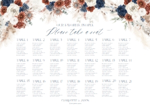 D019 Seating Chart Horizontal A1: D019 Wedding Bundle