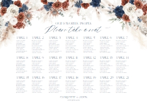 D019 Seating Chart Horizontal A2: D019 Wedding Bundle