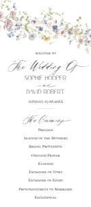 D026 Wedding Program 4x9: D026 Wedding Program