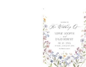 D026 Wedding Program Folded 5.5x8.5: D026 Wedding Program