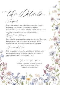 D026 Detail Card Vertical 5x3.5: D026 Wedding Suite