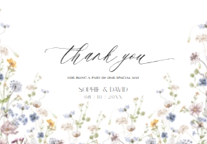 D026 Thank you Card 5x3.5: D026 Wedding Suite
