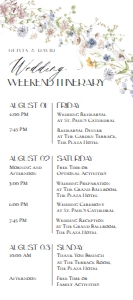 D026 Wedding Itinerary 4x9 A: D026 Wedding Itinerary