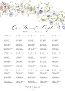 D026 Seating Chart Vertical A2: D026 Wedding Bundle