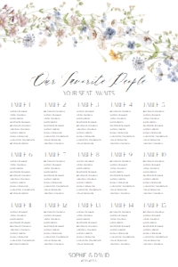 D026 Seating Chart Vertical 24x36: D026 Wedding Bundle