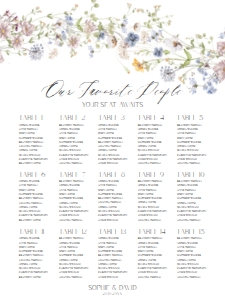 D026 Seating Chart Vertical 18x24: D026 Wedding Bundle