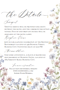 D026 Detail Card Vertical 4x6: D026 Wedding Suite