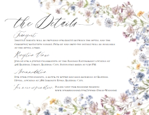 D026 Detail Card Horizontal 5.5x4.25: D026 Wedding Suite