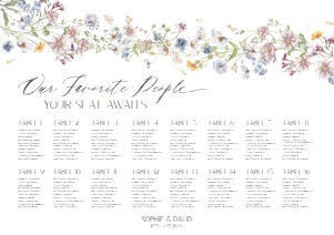 D026 Seating Chart Horizontal A2: D026 Wedding Bundle