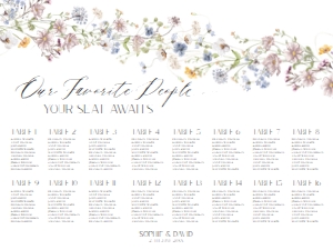 D026 Seating Chart Horizontal 24x18: D026 Wedding Bundle