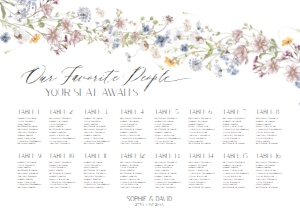 D026 Seating Chart Horizontal A1: D026 Wedding Bundle