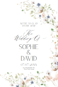 D023 Welcome Sign Vertical B 24x36: D023 Wedding Signage Bundle