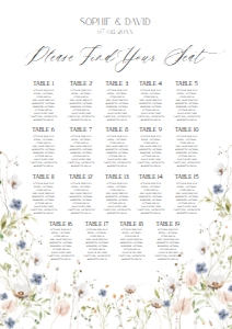 D023 Seating Chart Vertical A1: D023 Wedding Signage Bundle