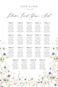 D023 Seating Chart Vertical 24x36: D023 Wedding Signage Bundle