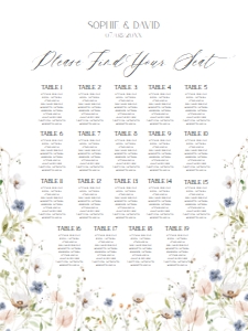 D023 Seating Chart Vertical 18x24: D023 Wedding Signage Bundle