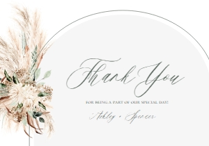 E058 Thank You Card 5x3.5: E058 Wedding Suite