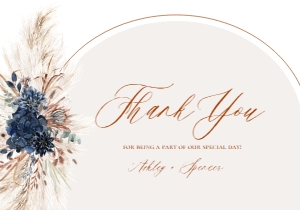 E059 Thank You Card 5x3.5: E059 Wedding Suite