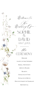 D028 Wedding Program 4x9: D028 Wedding Program