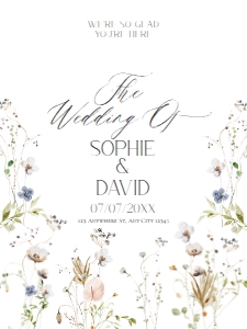 D028 Welcome Sign Vertical 18x24: D028 Wedding Signage Bundle