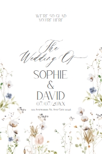 D028 Welcome Sign Vertical 24x36: D028 Wedding Signage Bundle