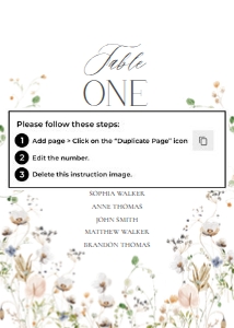 D028 Seating Chart Card 5x7: D028 Seating Chart Card