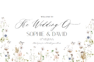 D028 Welcome Sign Horizontal 36x24: D028 Wedding Signage Bundle